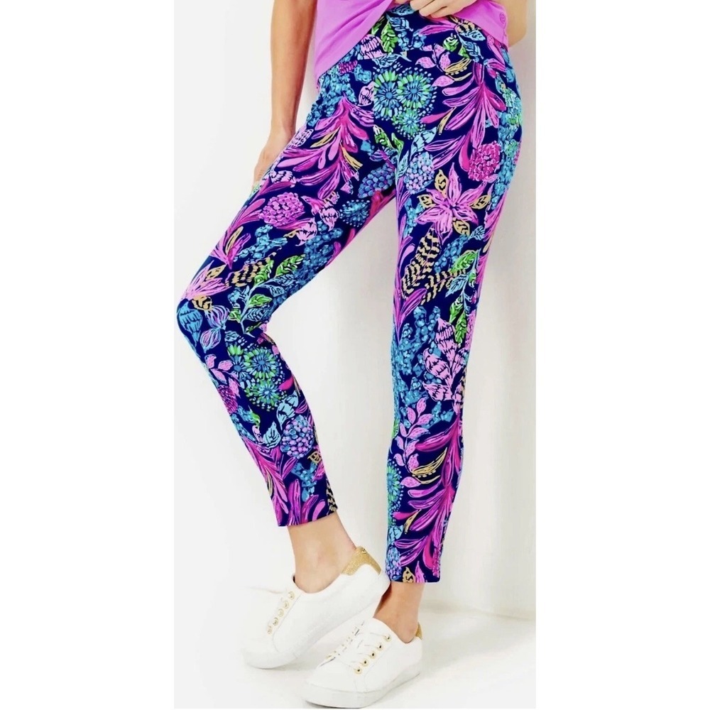 Lilly Pulitzer Luxletic 28" Corso Pant Aegean Navy Calypso Coast Golf $148 NWT - Picture 11 of 16